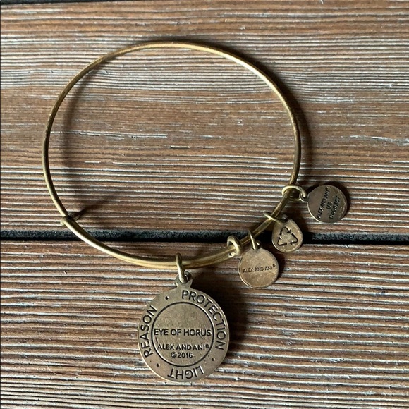 Alex and Ani Eye of Horus Rafaelian Gold Bracelet. - Picture 4 of 4